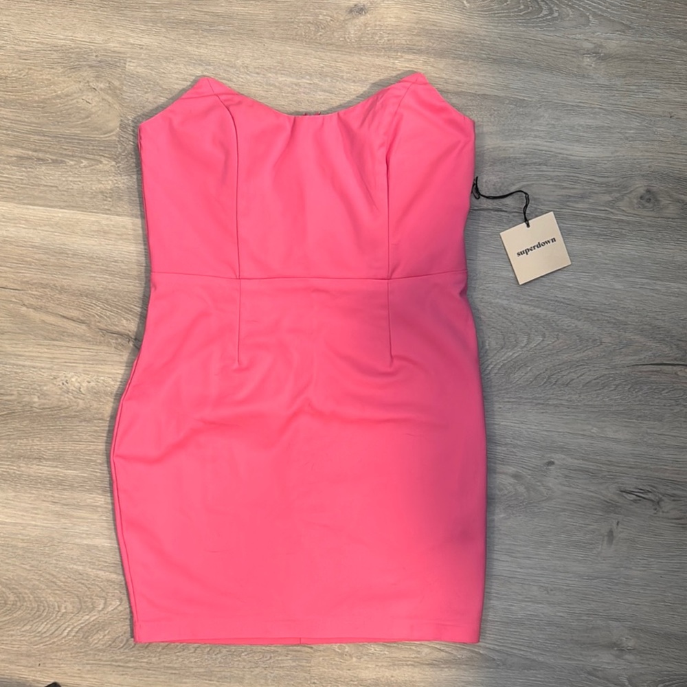 superdown Strapless Mini Dress in Hot Pink - Picture 4 of 15